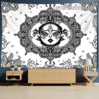 Sun and Moon VII Mandala Spiritual Bohemian Wall Tapestry Art