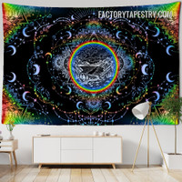 Mountain and Moons I Tarot Psychedelic Wall Art Tapestry