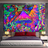 Magic Mushroom III Illustration Psychedelic Wall Art Tapestry