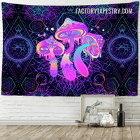 Magic Mushrooms II Fantasy Illustration Psychedelic Wall Hanging Tapestry