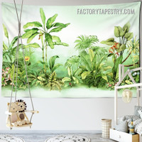 Tropical Plants III Botanical Floral Modern Tapestry Wall Art