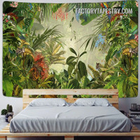 Tropical Forest Botanical Floral Landscape Modern Wall Art Tapestry