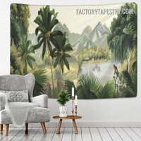 Tropical Landscape Botanical Retro Tapestry Wall Art