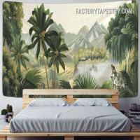 Tropical Landscape Botanical Retro Wall Art Tapestry