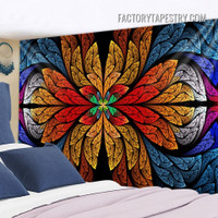 Multicolor Floral Pattern Abstract Psychedelic Tapestry Wall Art