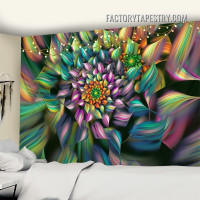 3D Fractal Flowers Abstract Modern Wall Art Tapestry