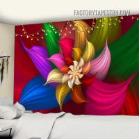 Chromatic Flowers Abstract Modern Wall Hanging Tapestry