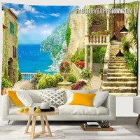 Beautiful Sea View Architecture Landscape Modern Wall Art Tapestry