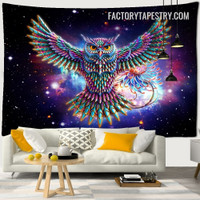 Space Owl Bird Cosmic Psychedelic Wall Decor Tapestry