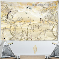 Chinese Spring Trees Bird Floral Vintage Wall Art Tapestry