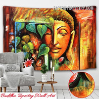 Lord Buddha I Spiritual Modern Wall Art Tapestry