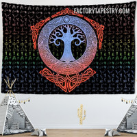 Viking Tree of Life Tarot Psychedelic Wall Hanging Tapestry