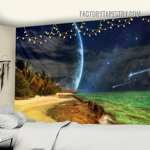 Beach Night Nature Landscape Modern Wall Hanging Tapestry
