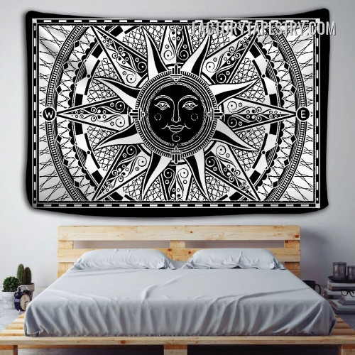 Moon Compass Vintage Mandala Bohemian Wall Art Tapestry