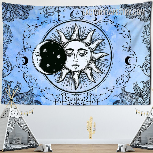 Sun And Moon Tapestry I Mandala Psychedelic Wall Art for Home Decor