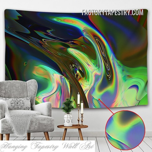 Fluid Art Abstract Texture Psychedelic Wall Art Tapestry for Home Décor