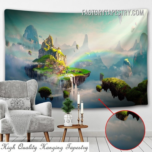 Fantasy City Dream Nature Landscape Modern Wall Hanging Tapestry for Living Room Home Dorm