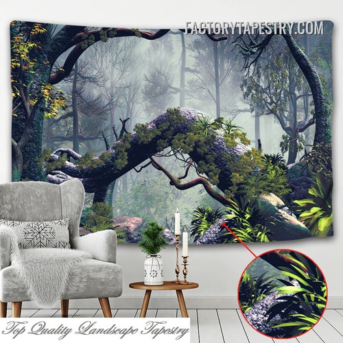 Inside the Forest Nature Landscape Modern Wall Hanging Tapestry for Home Decoration