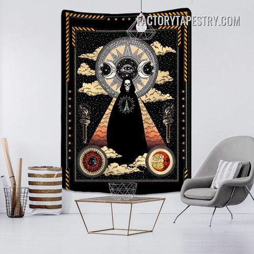 Wizard Skull Tapestry Tarot Skeleton Bohemian Wall Hanging Tapestries for Bedroom Living Room Dorm Decor