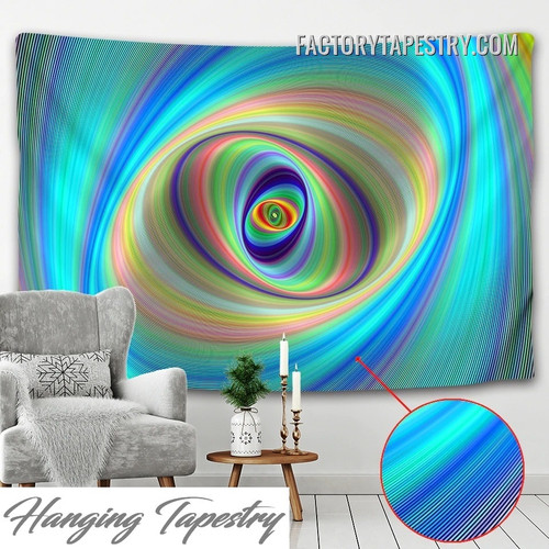 Abstract Colorful Elliptical Psychedelic Wall Hanging Tapestry for Home Décor