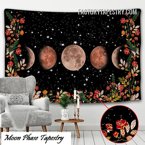 Starry Sky Floral Psychedelic Tapestry Wall Hanging