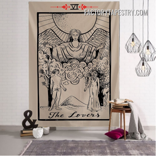 The Lovers II Bohemian Wall Hanging Tarot Card Tapestry for Medieval Europe Divination Tapestries