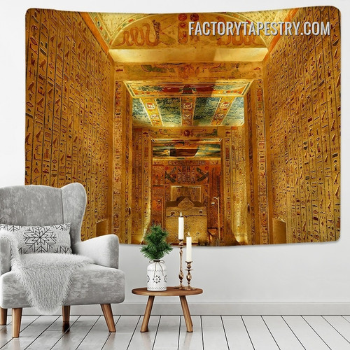 Golden Ancient Egypt Tapestry Vintage Retro Wall Hanging Tapestries for Room Decoration