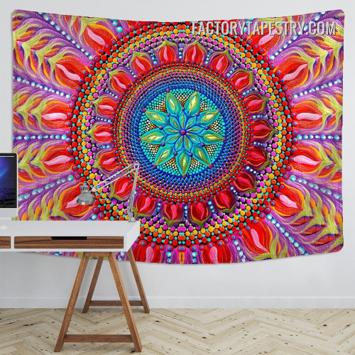 Colorful Indian Mandala Tapestry Bohemian Hippie Wall Hanging Tapestries for Living Room Decoration