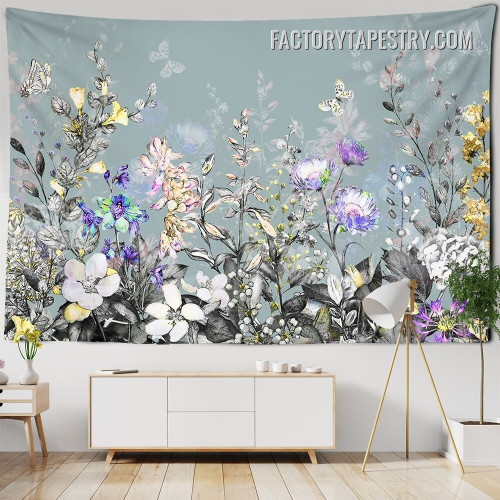 Botanical Wildflowers VI Floral Retro Wall Art Tapestry for Living Room Decoration