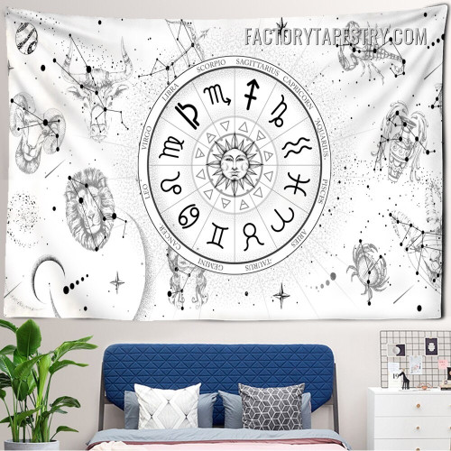 Astrology Zodiac Signs Bohemian Wall Hanging Tapestry for Living Room Decoration