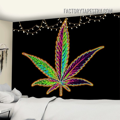 Colorful Weed Leaf 3D Botanical Modern Psychedelic Wall Hanging Tapestry for Living Room Decoration