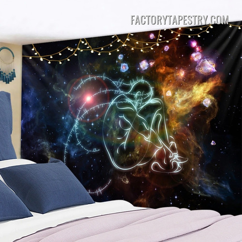 Space Human Illusion Abstract Modern Wall Hanging Tapestry for Living Room Decoration
