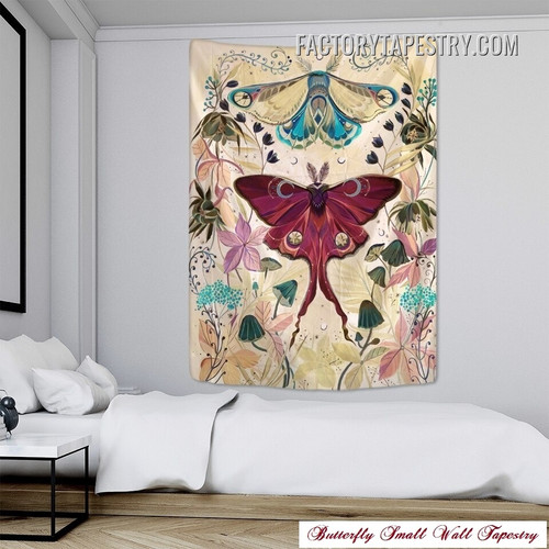 Floral Moth I Animal Psychedelic Tapestry Art