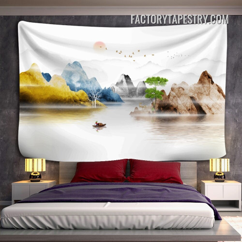 Sunset Mountain Tapestry Abstract Nature Retro Wall Hanging Tapestries for Home Decoration