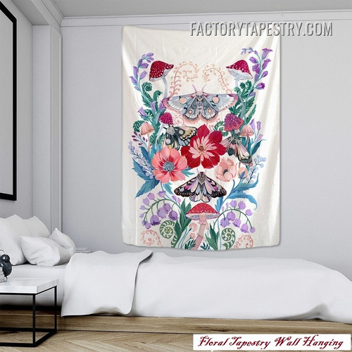 Floral Pattern III Animal Psychedelic Tapestry Wall Hanging