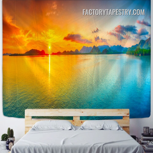 Sunset Scenery Nature Landscape Modern Wall Hanging Tapestry for Bedroom Dorm Home Decoration