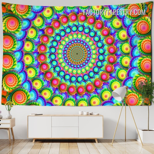 Multicolor Indian Mandala Bohemian Hippie Wall Art Tapestry for Home Decoration