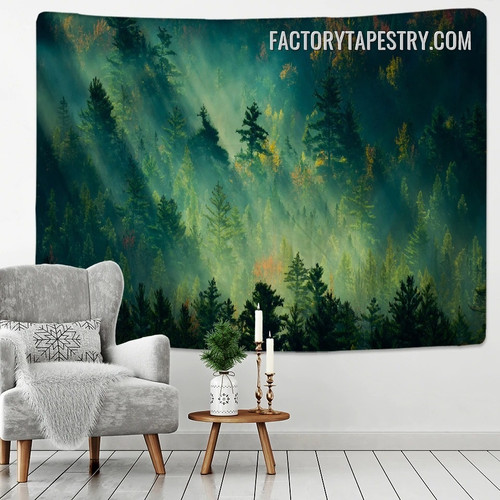 Forest Sun Nature Landscape Modern Wall Art Tapestry for Bedroom Dorm Home Decoration