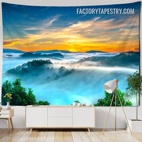 Colorful Mountain Sunrise Nature Landscape Modern Wall Hanging Tapestry for Living Room Decoration
