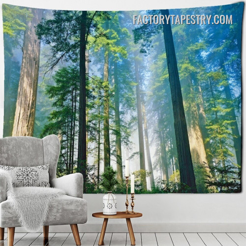 Redwood Forest Nature Landscape Modern Wall Art Tapestry for Living Home Decoration