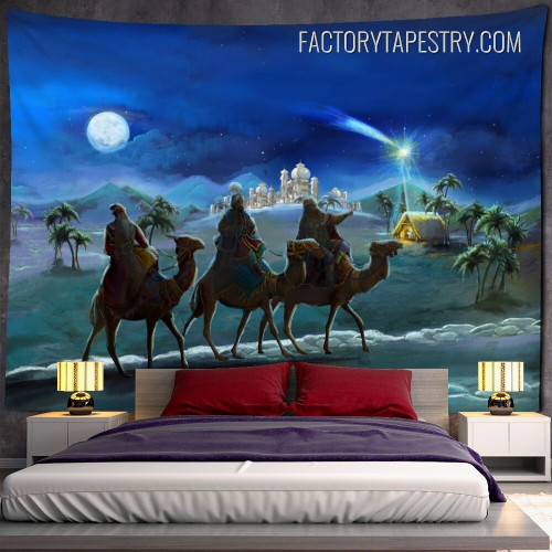 Three Kings Fantasy Landscape Modern Wall Art Window Tapestry for Living Room Decoration