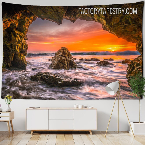 Ocean Sunset Nature Landscape Modern Wall Hanging Tapestry for Home Decoration