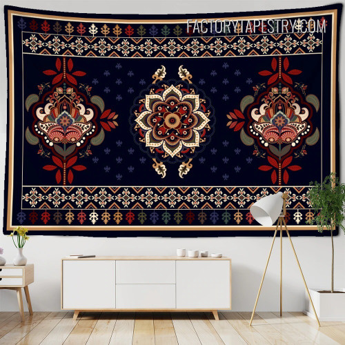 Persian Texture Rug Arabian Style Mandala Pattern Bohemian Wall Hanging Tapestry for Room Décor