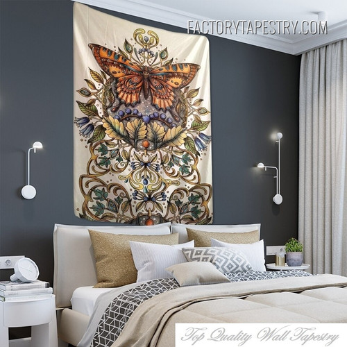 Moth Tapestry Bohemian Style Vintage Butterfly Wall Hanging Tapestry for Home Decoration