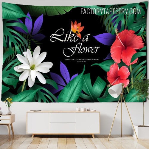 Like a Flower Botanical Tropical Leaves Retro Wall Decor Tapestry for Living Room Decoration