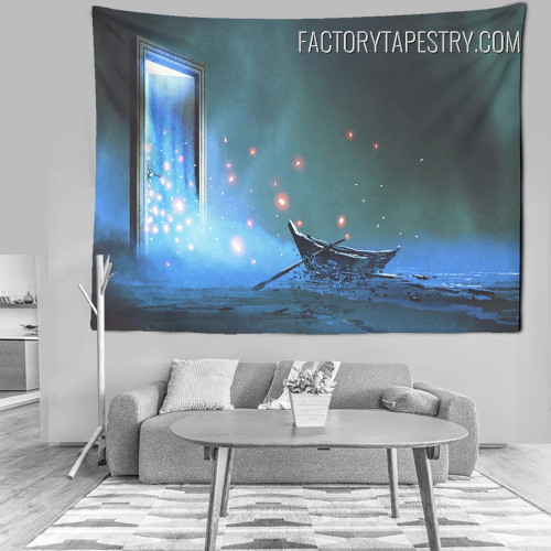 Magical Door Fantasy Landscape Modern Wall Decor Tapestry for Home Decoration