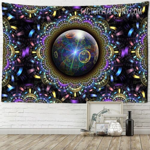 Digital Mandala Art Psychedelic Wall Hanging Tapestry for Living Room Decoration