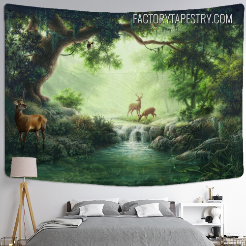 Dream Forest Nature Landscape Modern Wall Hanging Tapestry for Home Decoration