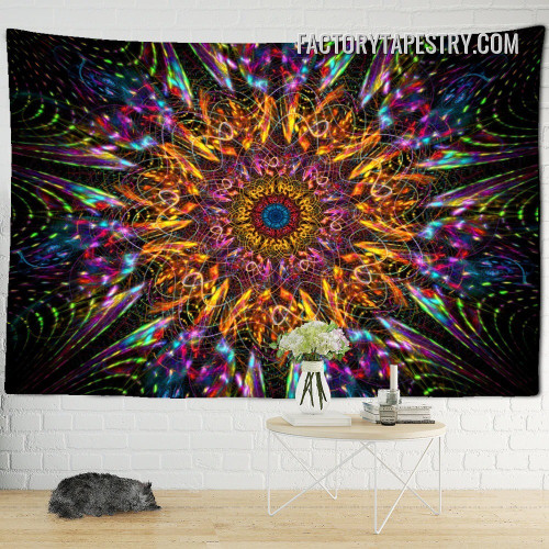 Colorful Mandala Pattern Psychedelic Tapestry Wall Art