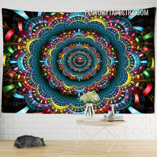 Digital Mandala Design II Psychedelic Tapestry Wall Hanging
